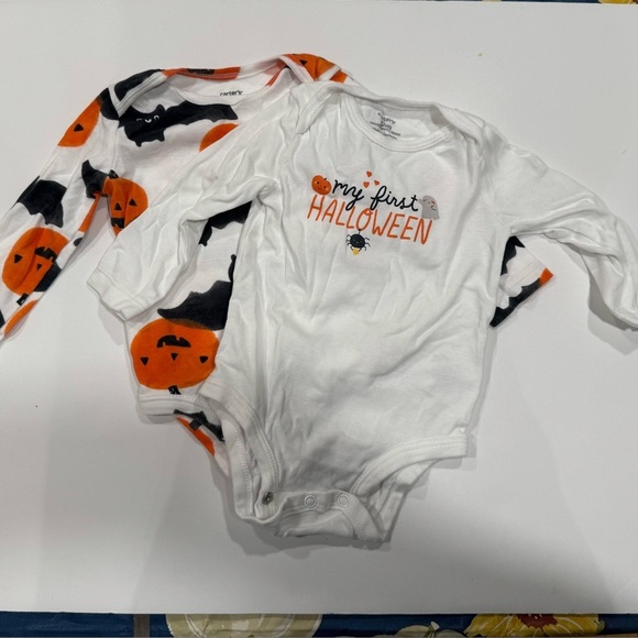 Carter's Other - My First Halloween 2 Bodysuits Carters Long Sleeve Tee 1st Top Boys Girls 12M